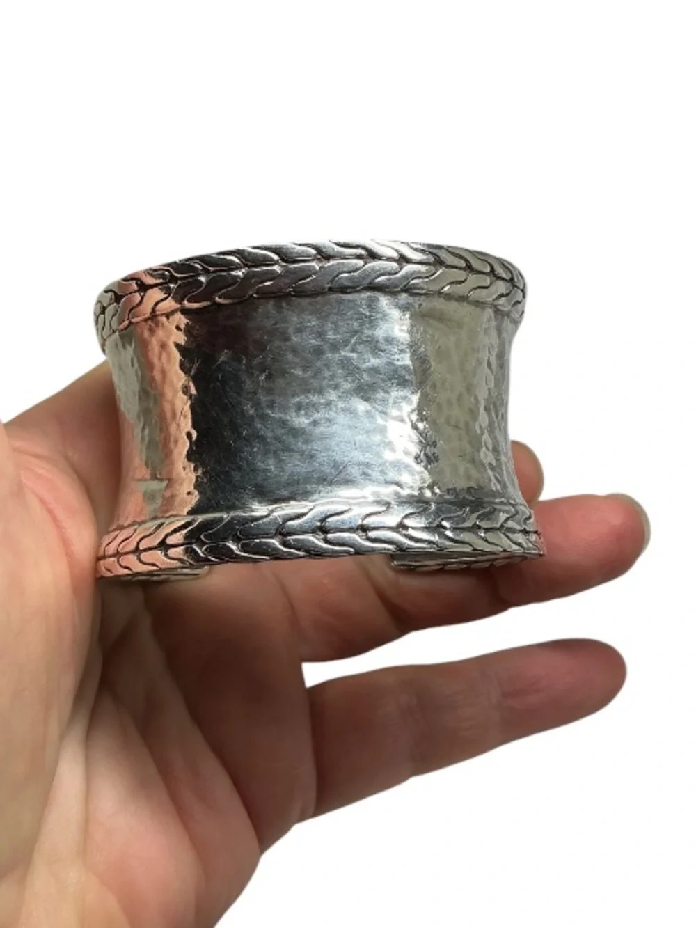 John Hardy Palu Macan Hammered Wide Cuff Bracelet